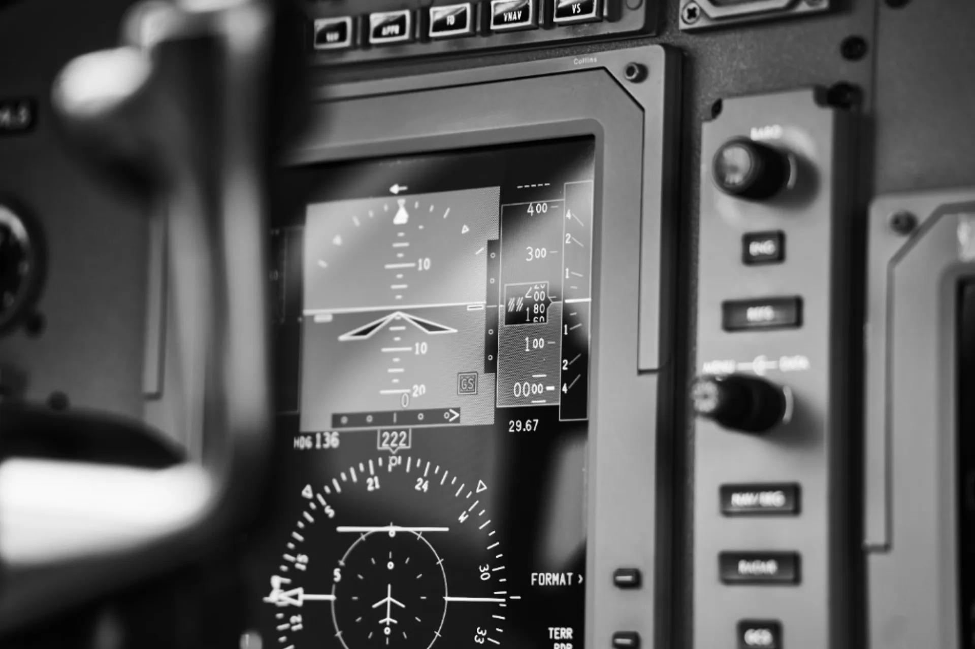 Glass cockpit primary flight display