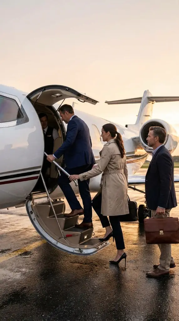 Executive meeting in flight