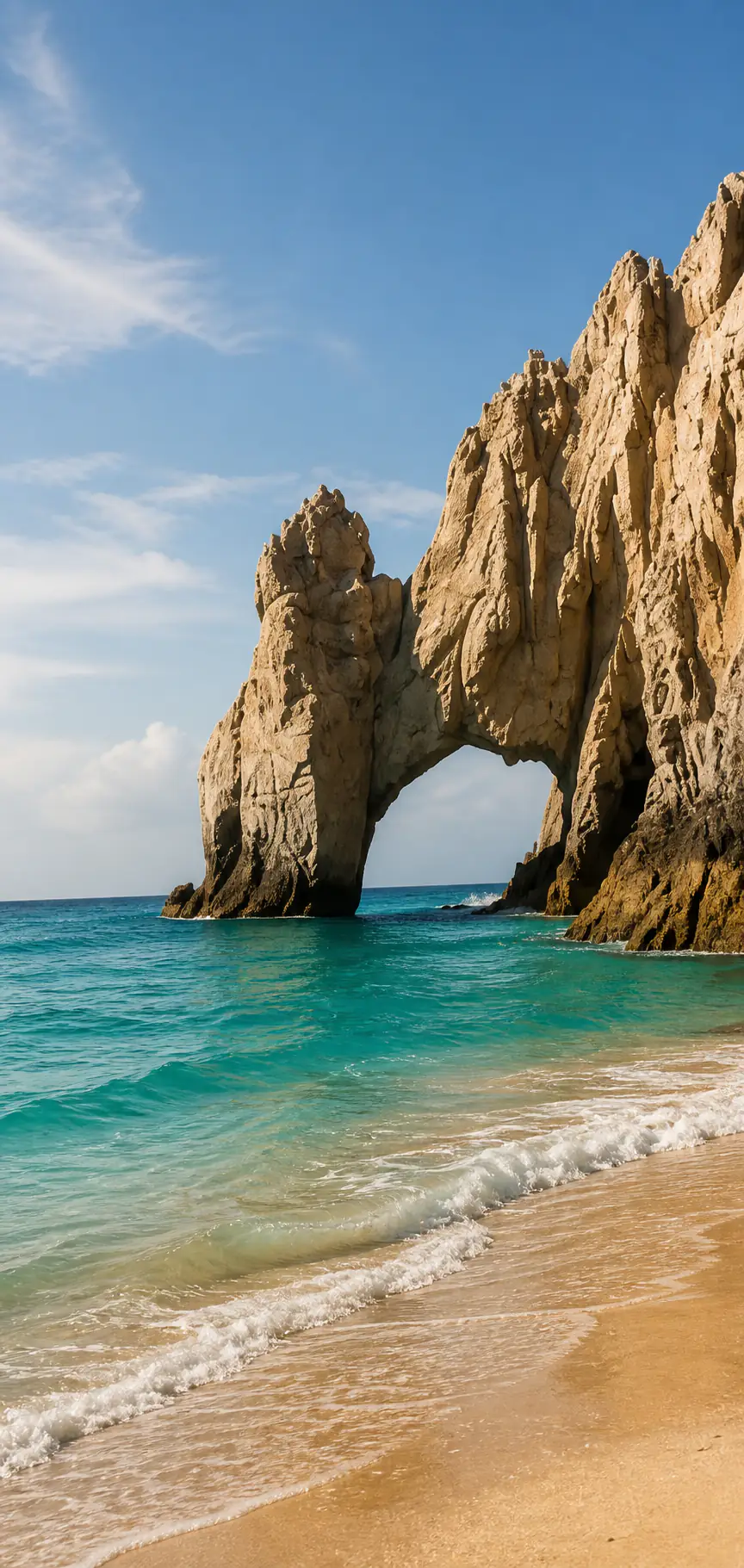 Los Cabos coastline and rock arch scenery