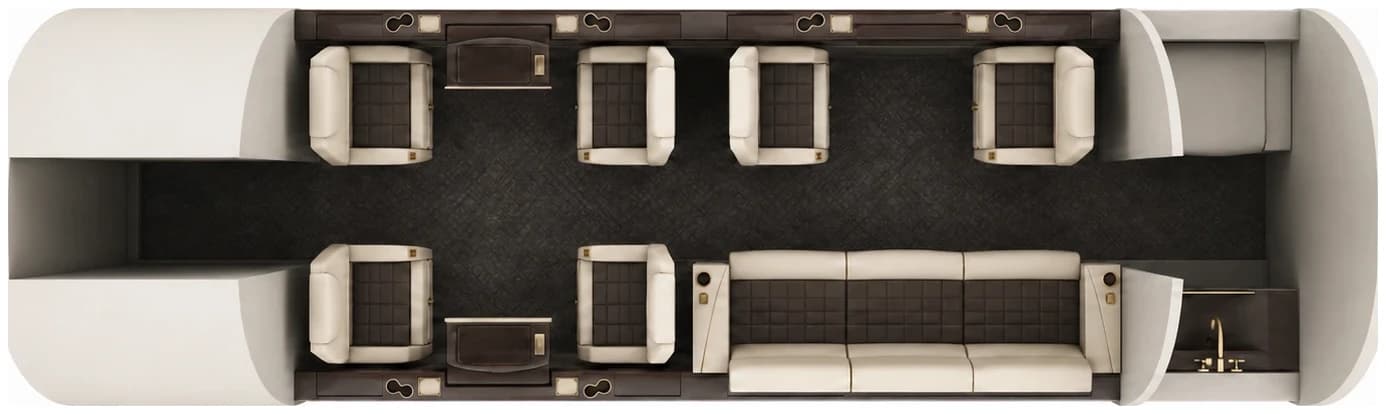 Challenger 601 cabin layout