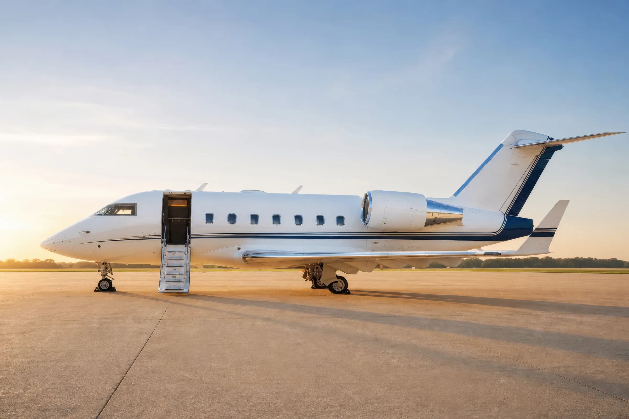 Challenger 601 with cabin door open