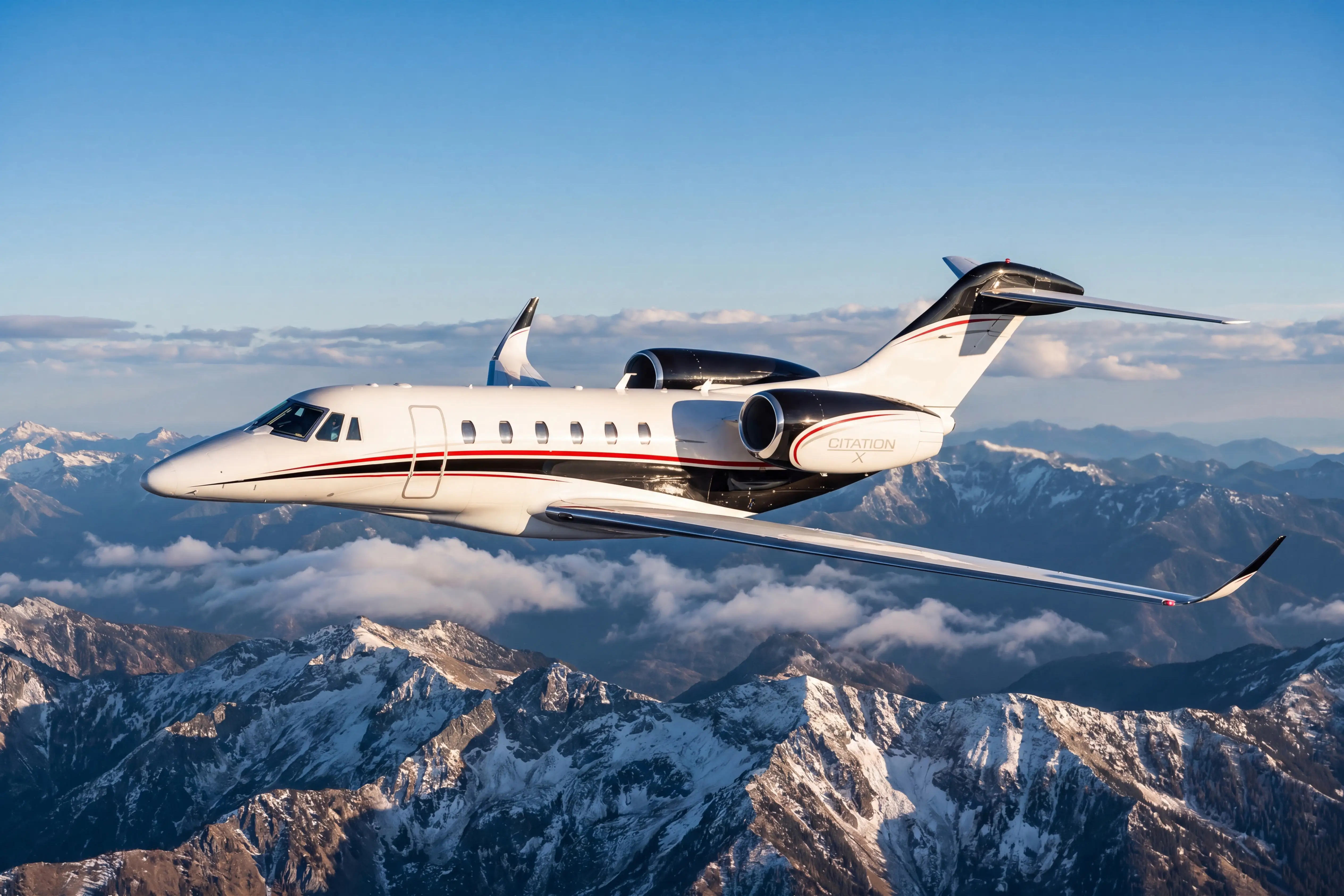 Citation X in flight