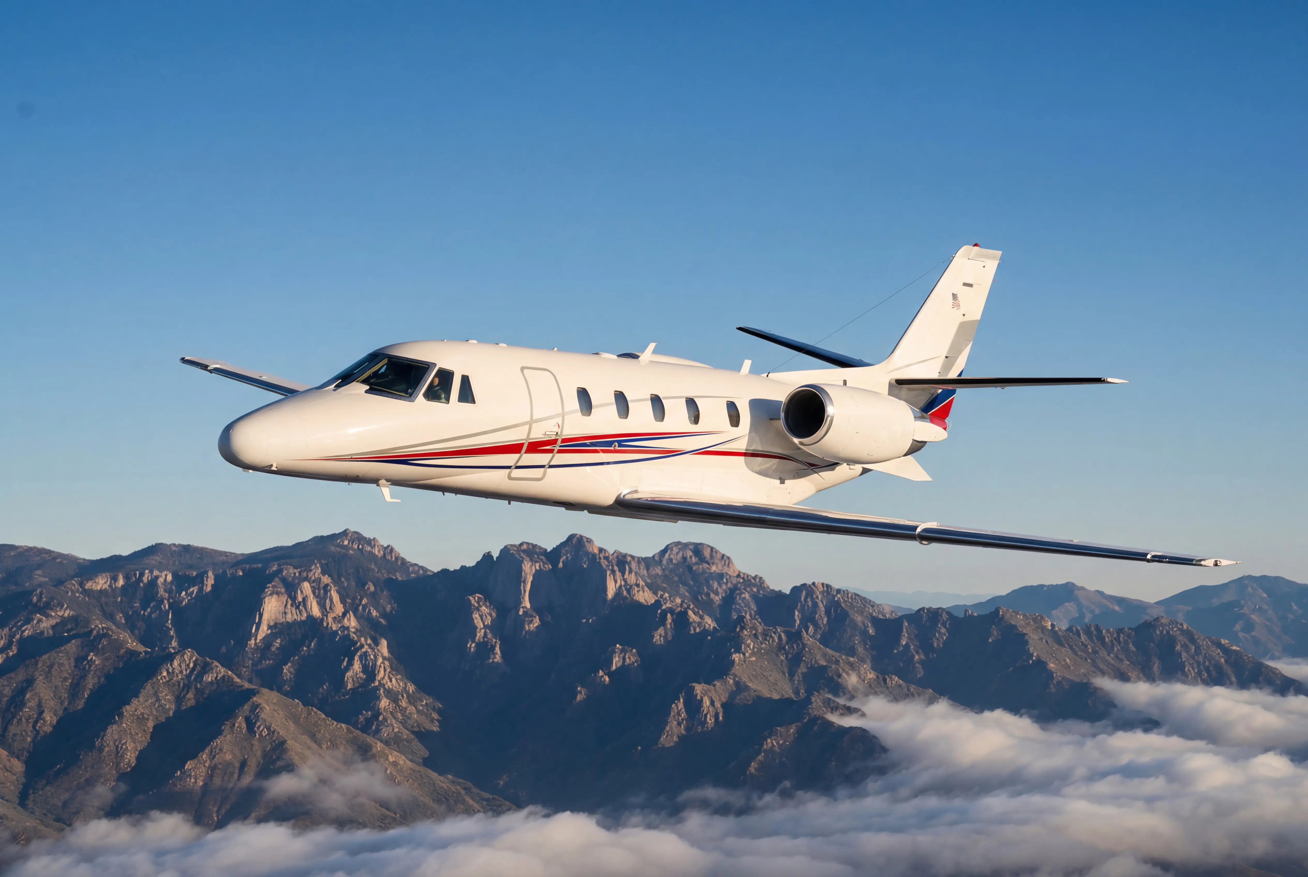 Citation XL in flight