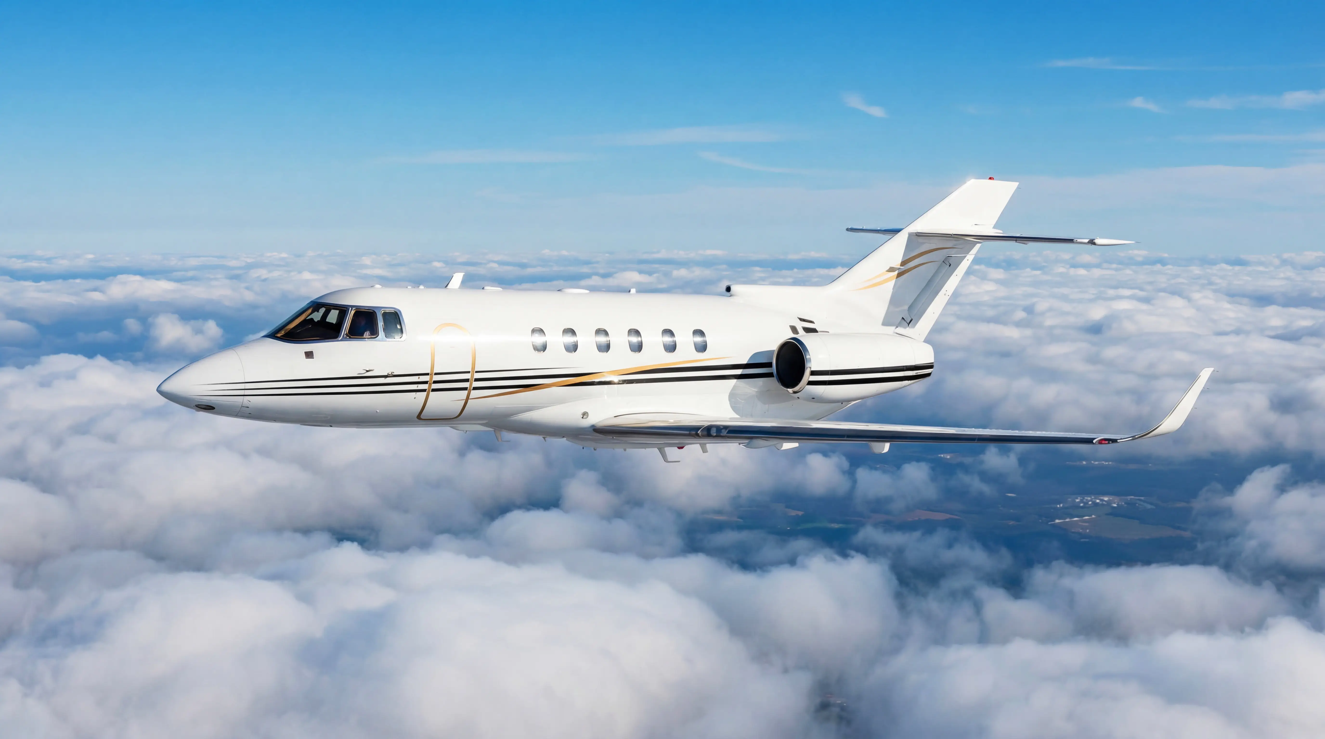 Hawker 800XP in flight