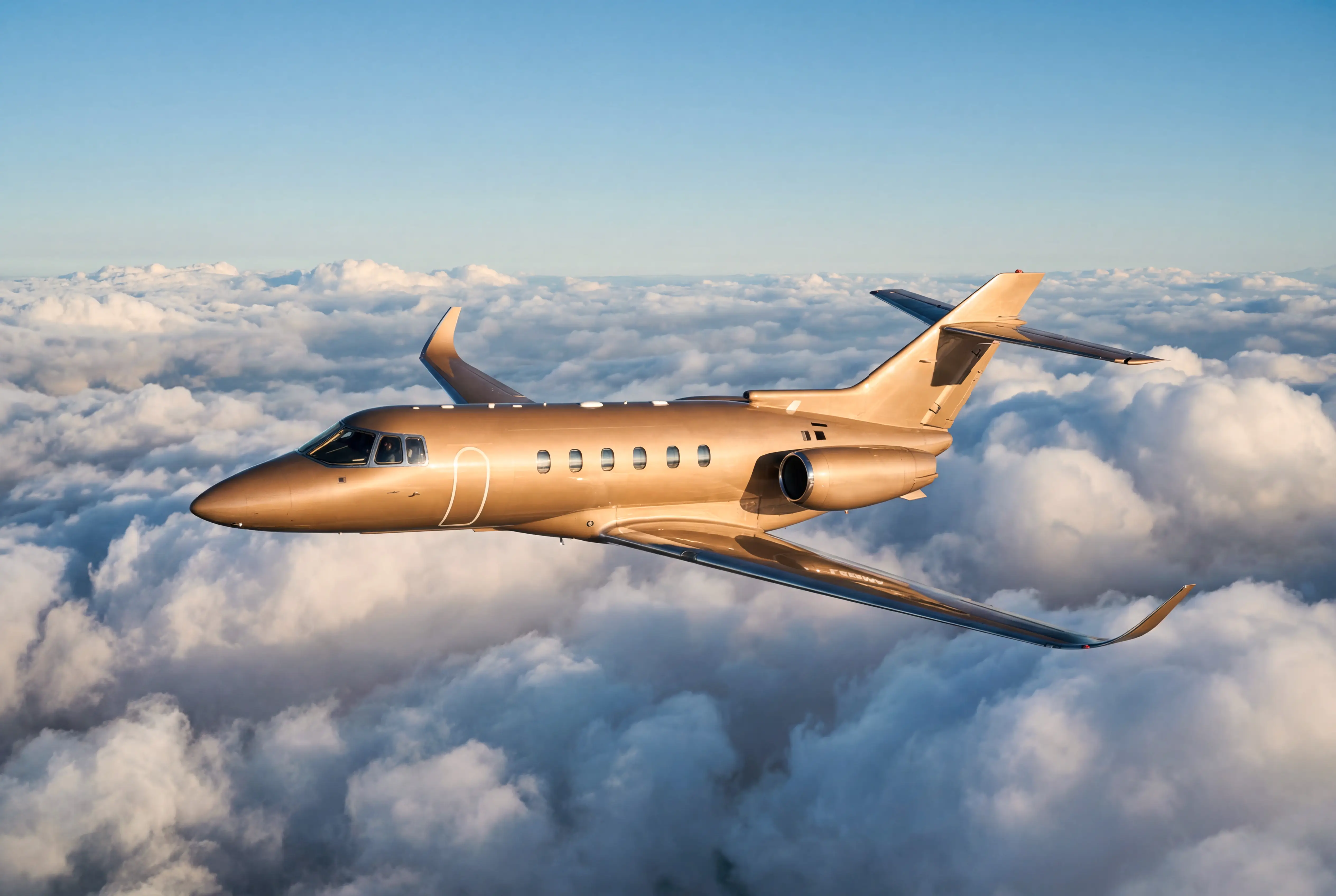 Hawker 800XP in flight