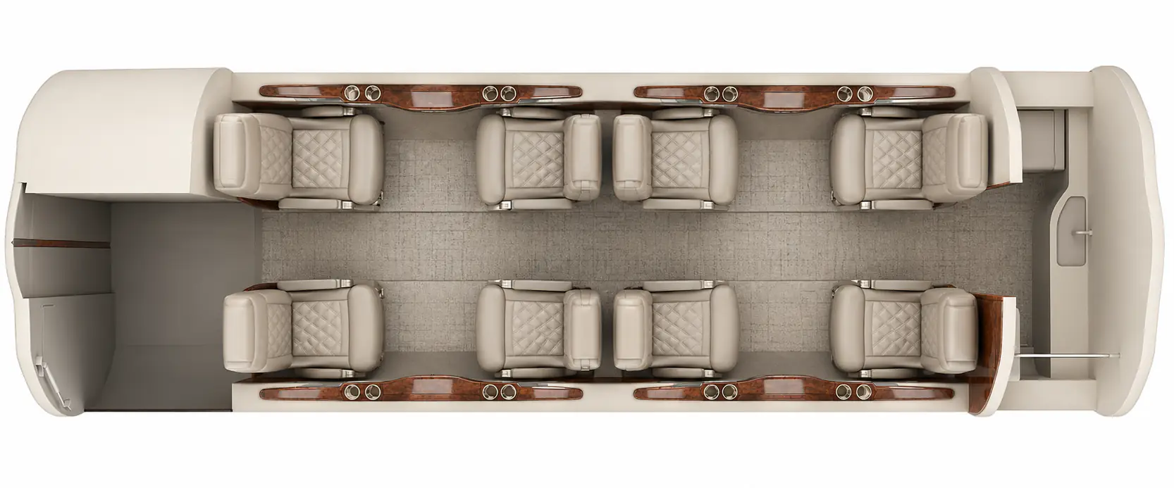 Lear 45XR cabin layout